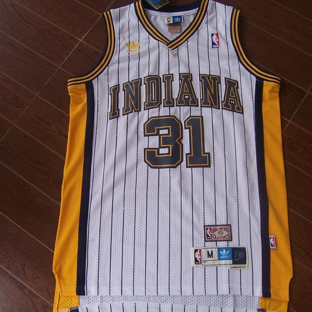 Mens Reggie Miller White Stitched Jersey